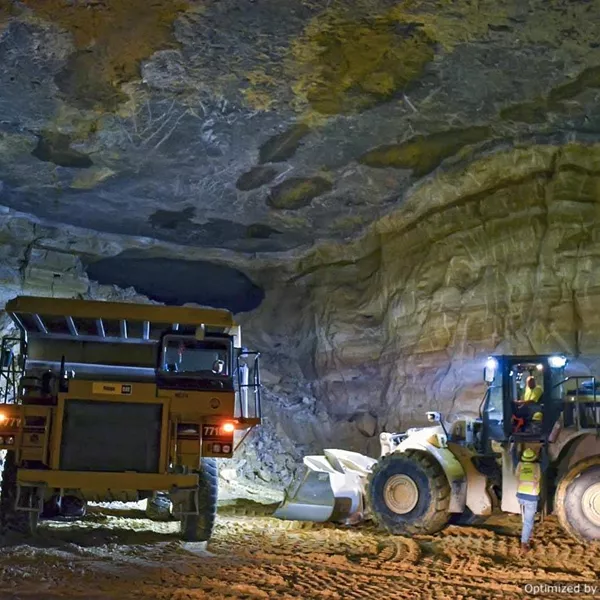 machines working in caves